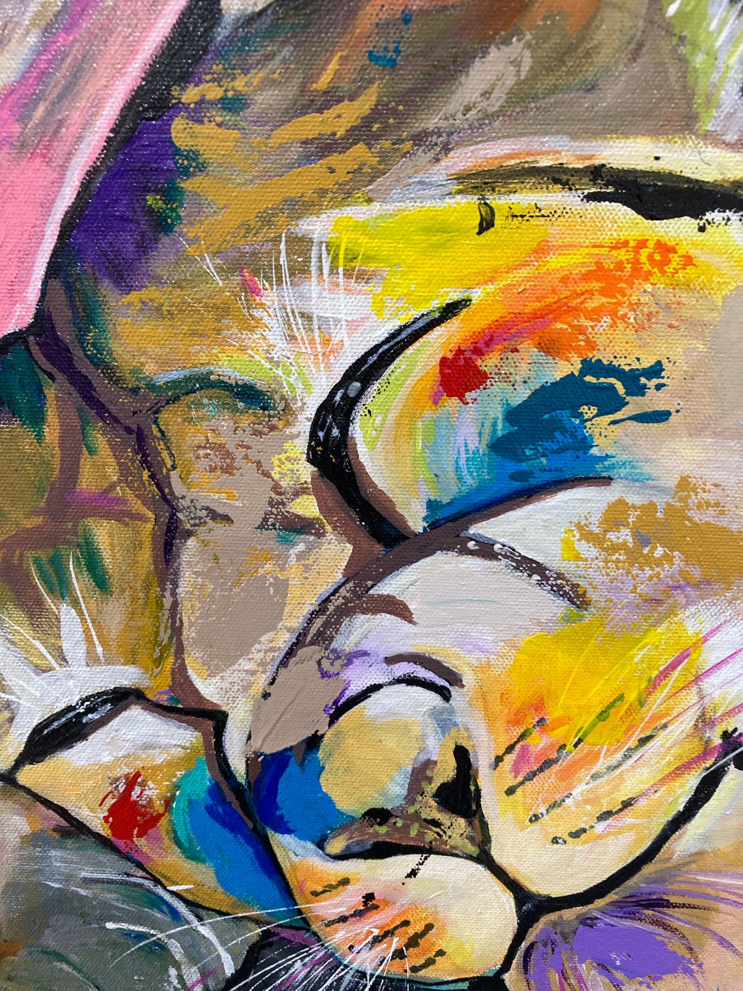 Oeuvre originale LION "Simba et Nala"