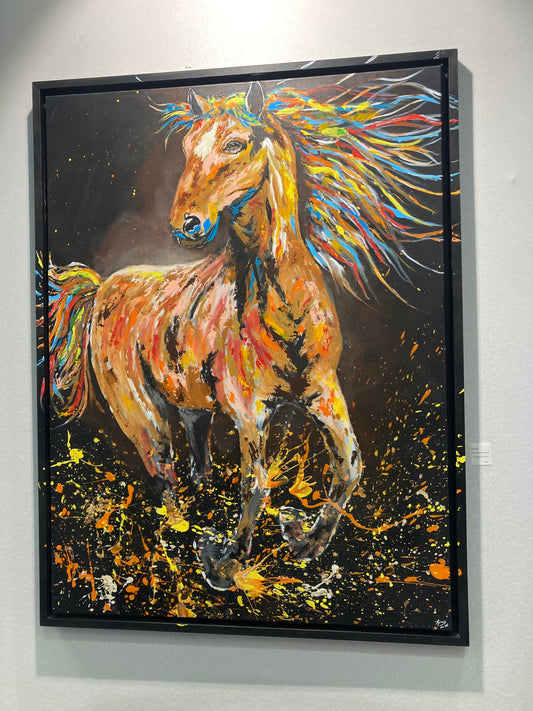 Oeuvre originale cheval "galop sauvage"