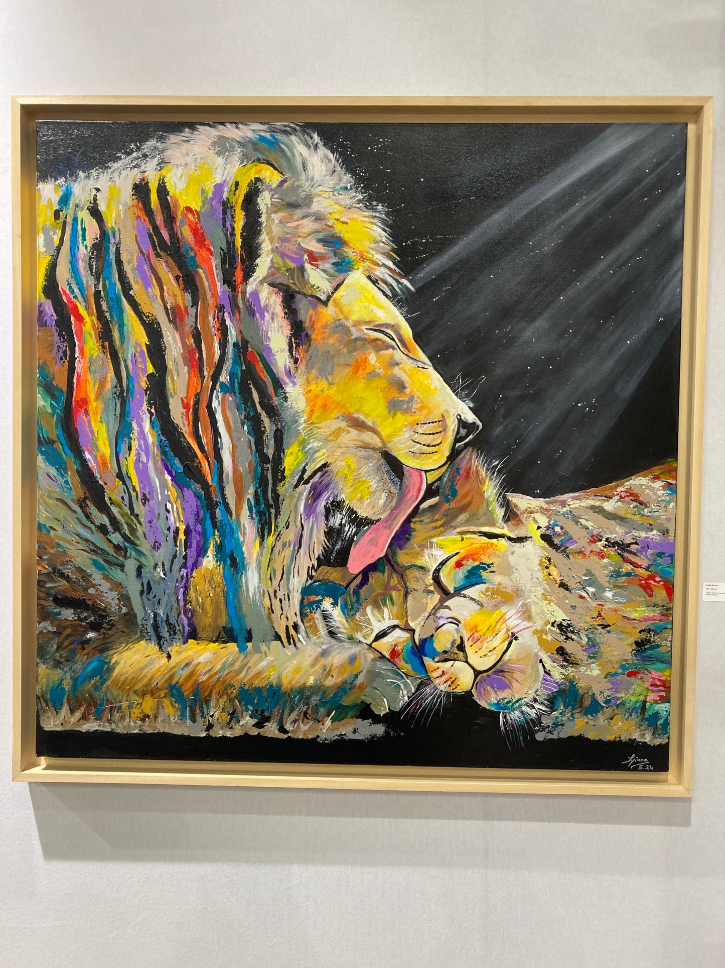 Oeuvre originale LION "Simba et Nala"