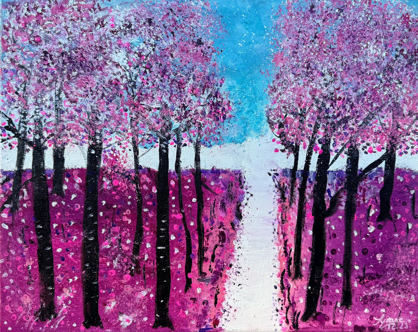 Oeuvre originale PAYSAGE "Forêt enchantée"