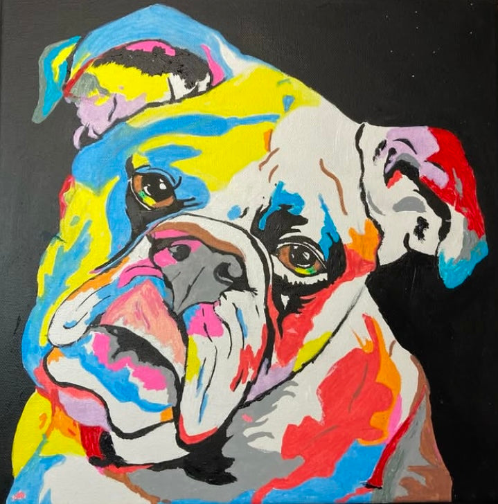 Oeuvre originale CHIEN "Loyal regard" (vendu)