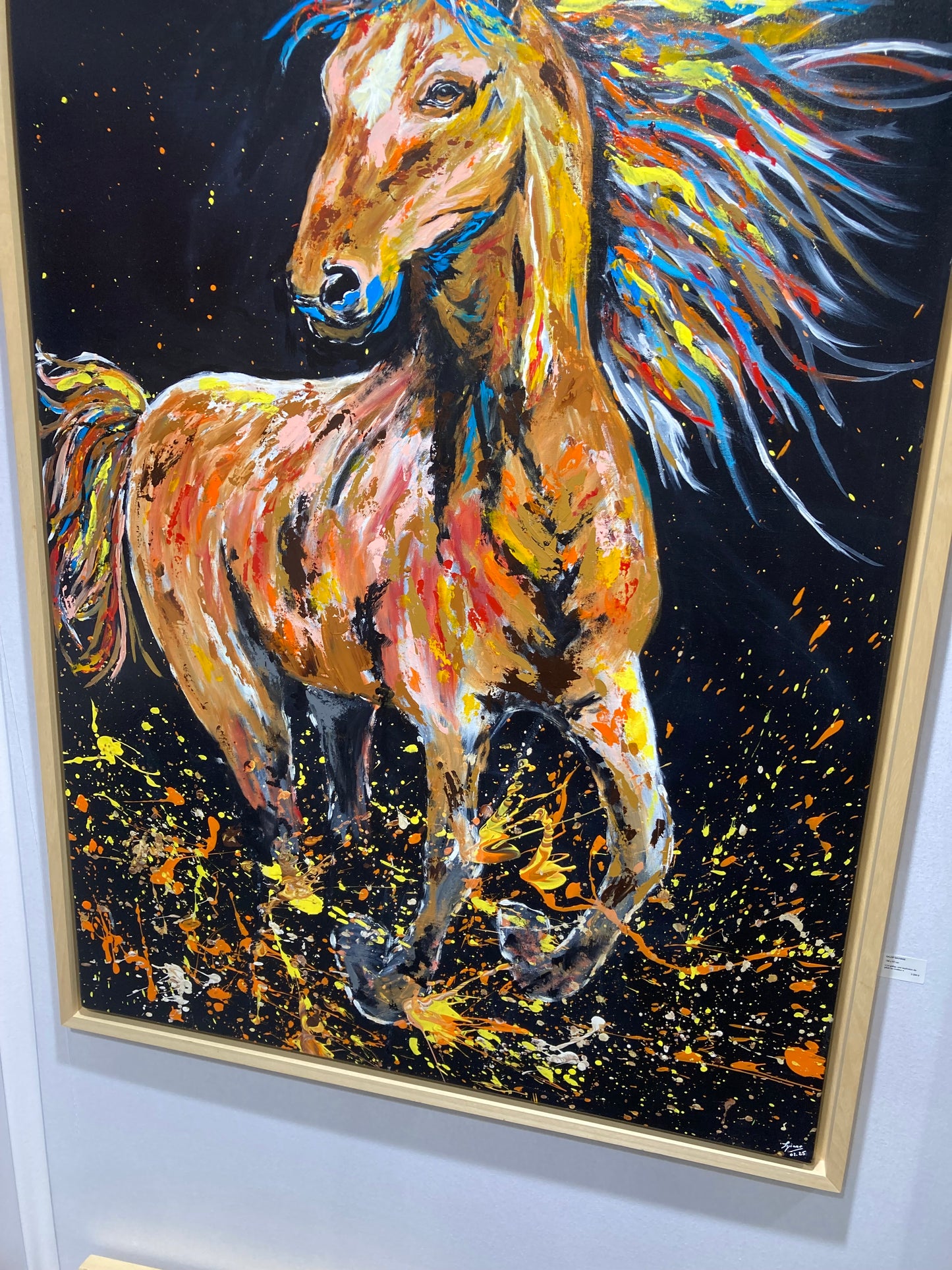 Oeuvre originale cheval "galop sauvage"