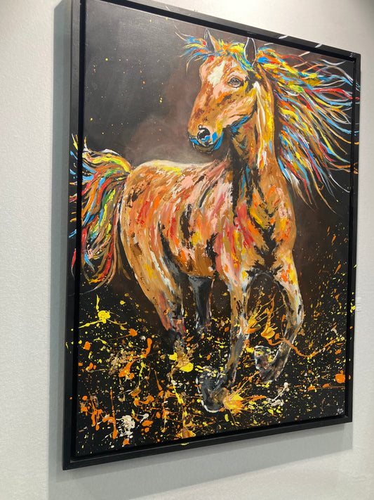 Oeuvre originale cheval "galop sauvage"