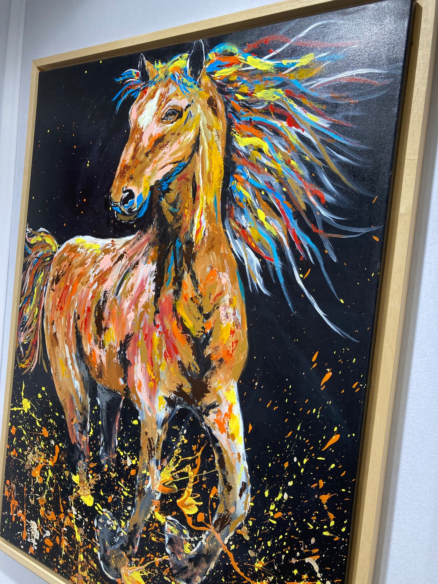 Oeuvre originale cheval "galop sauvage"
