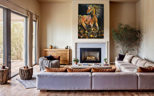 Oeuvre originale cheval "galop sauvage"