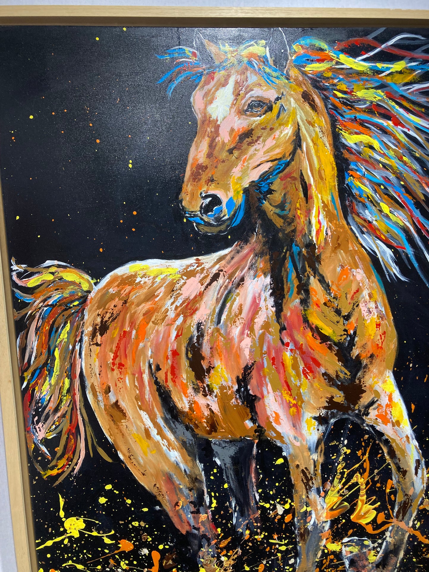 Oeuvre originale cheval "galop sauvage"