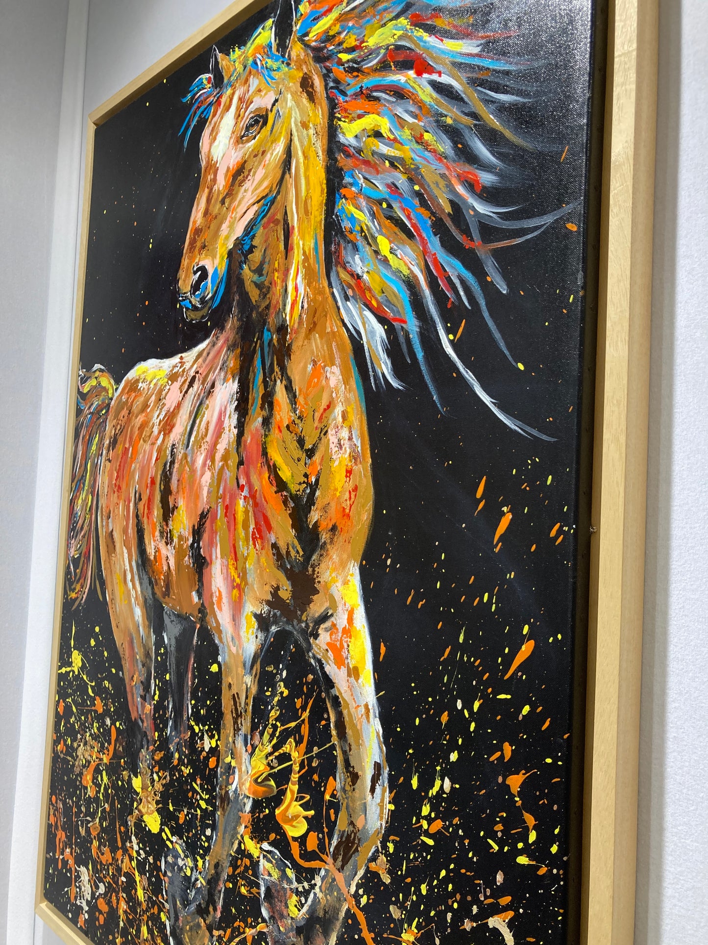 Oeuvre originale cheval "galop sauvage"