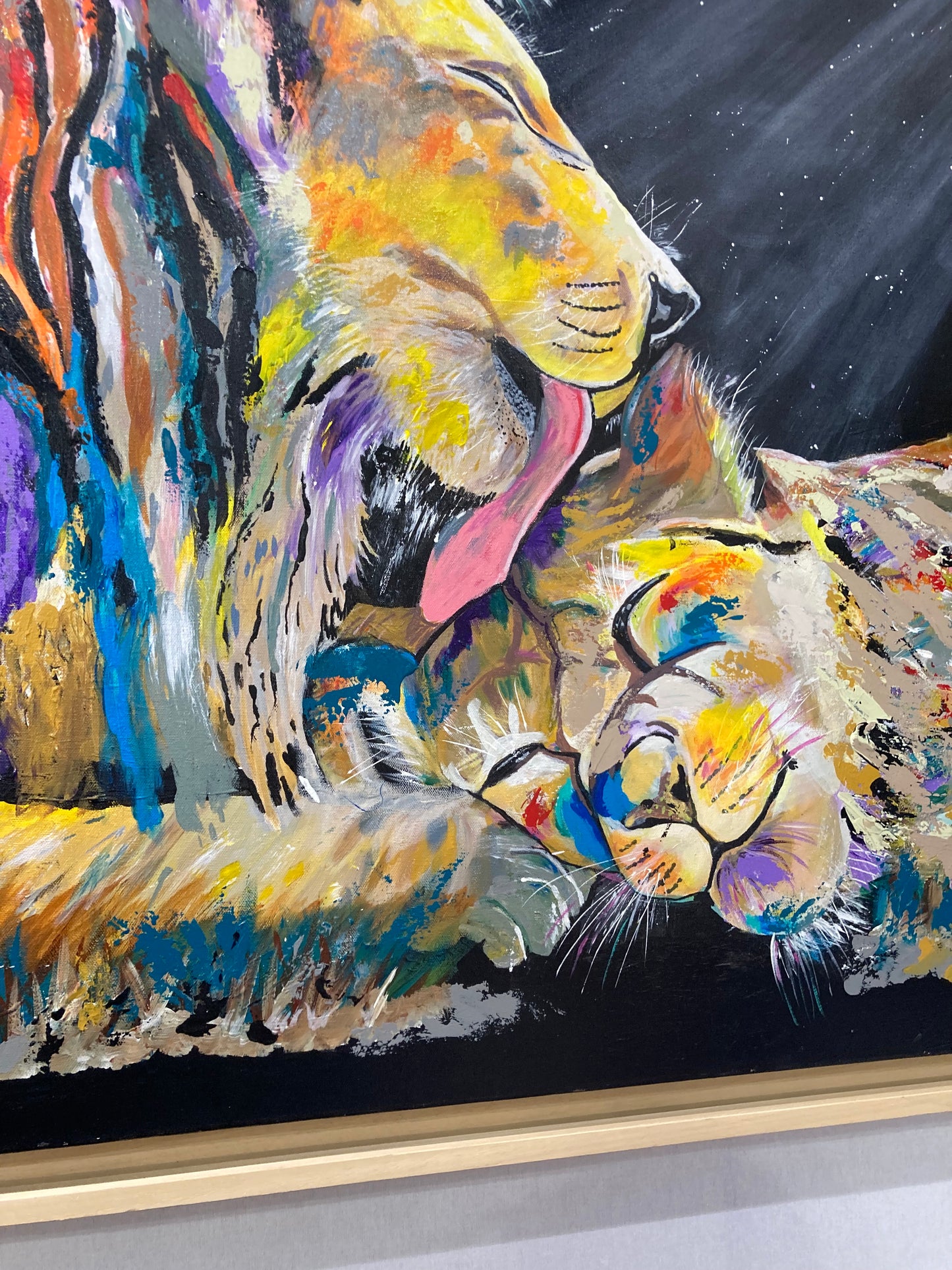 Oeuvre originale LION "Simba et Nala"