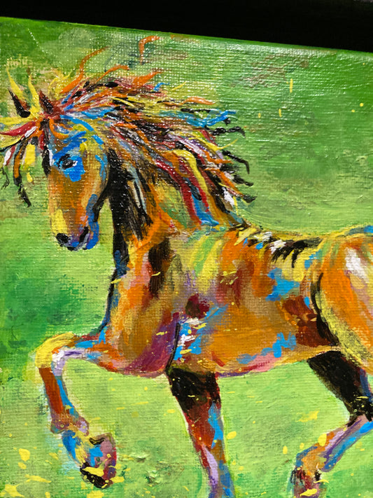 Oeuvre originale CHEVAL "Élan de liberté"