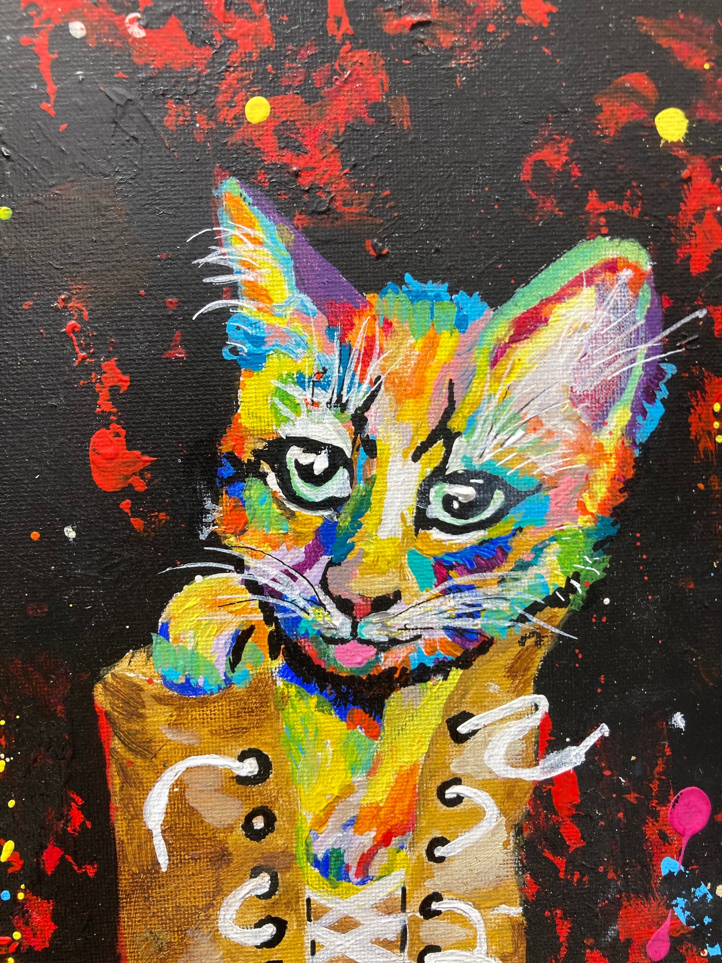 Oeuvre originale CHAT "Chat botté"