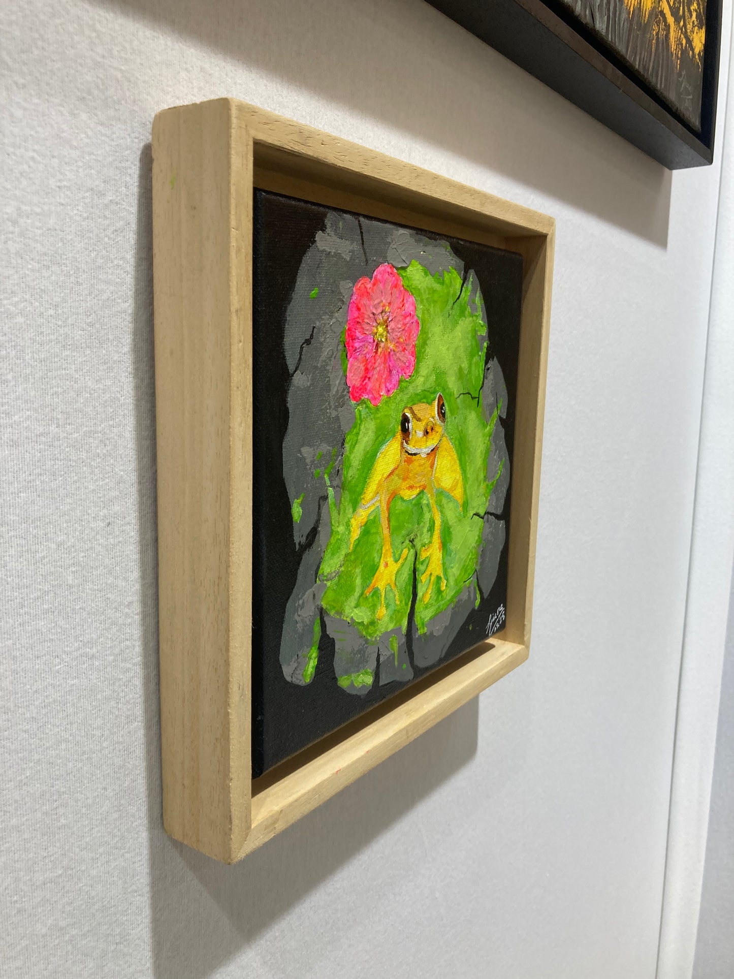 Oeuvre originale GRENOUILLE « Reine des nénuphars"