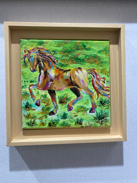 Oeuvre originale CHEVAL "Élan de liberté"