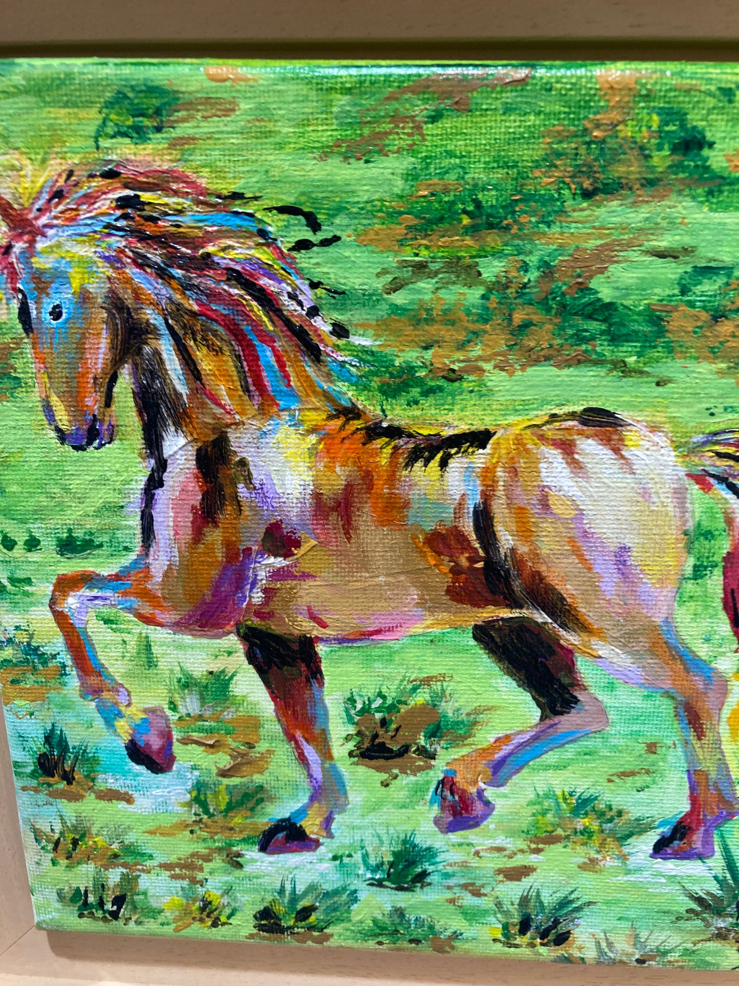 Oeuvre originale CHEVAL "Élan de liberté"