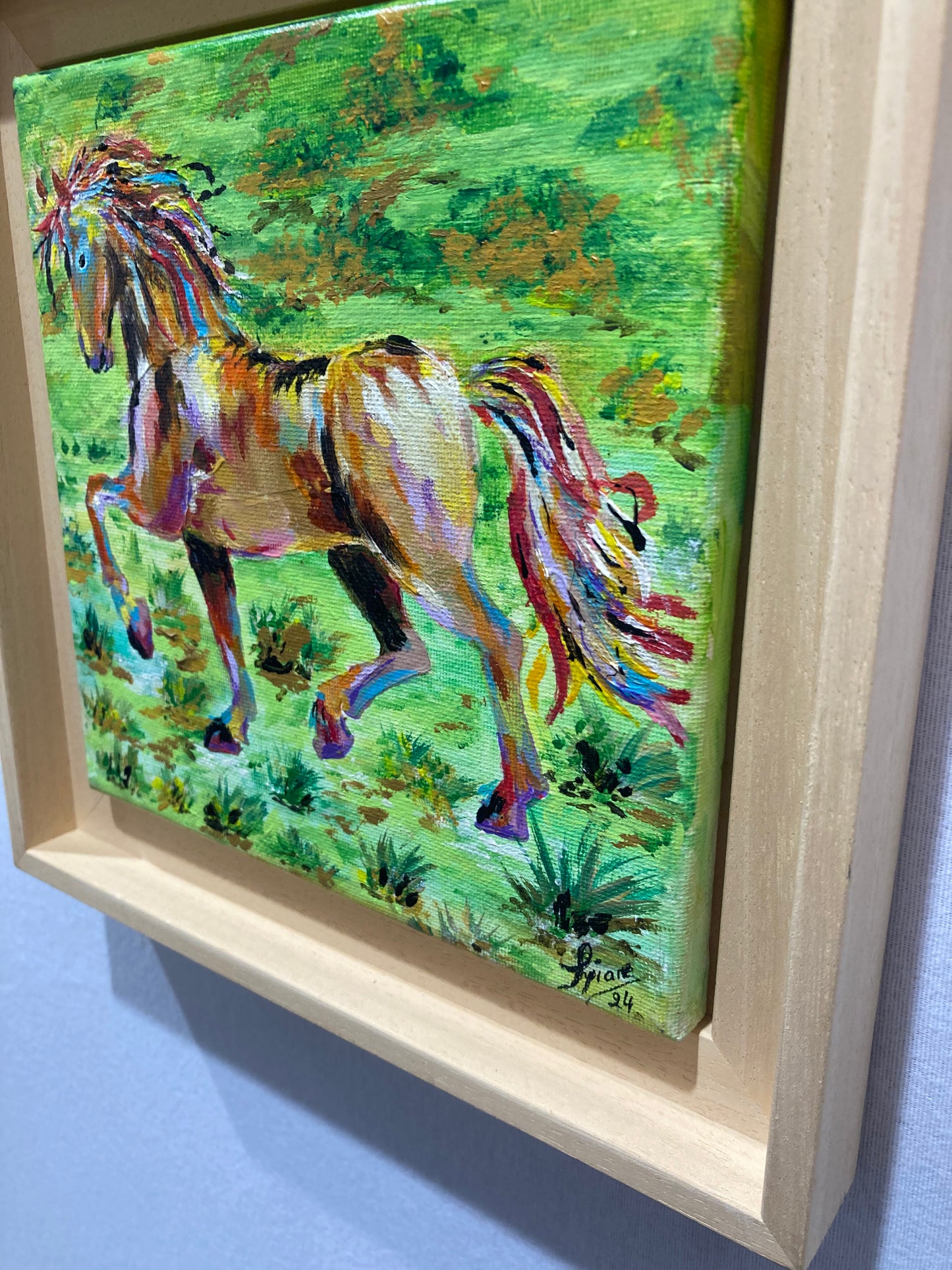 Oeuvre originale CHEVAL "Élan de liberté"