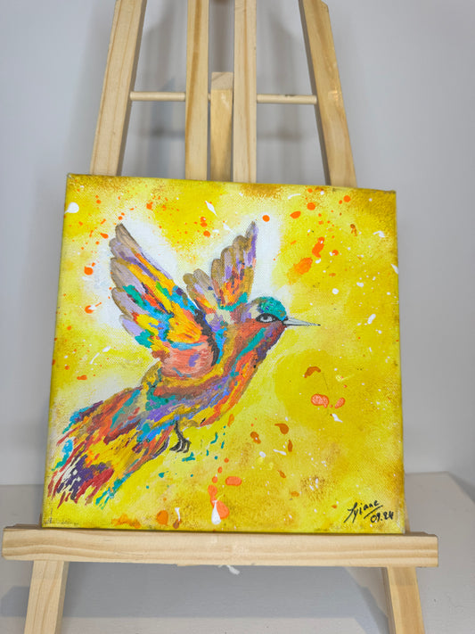 Oeuvre originale COLIBRI "L'éclat en vol" (vendu)