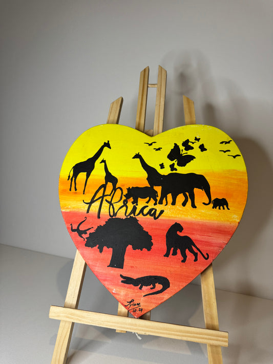 Oeuvre originale ANIMAUX D'AFRIQUE "Coeur d'afrique"