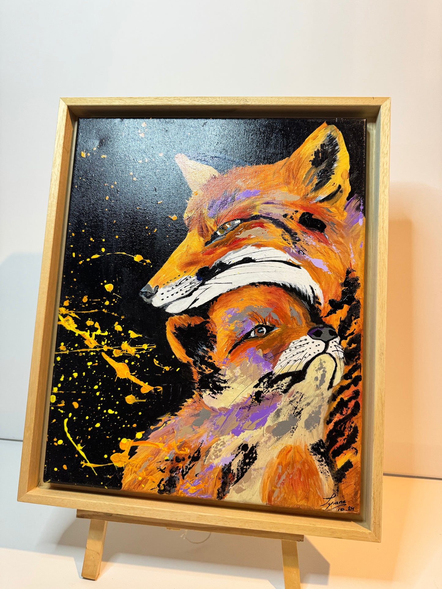 Oeuvre originale RENARD "L'Étreinte sauvage" (VENDU)