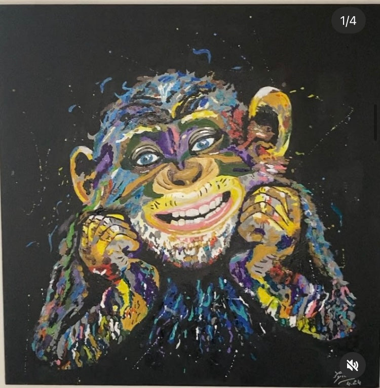 Oeuvre originale SINGE "Smile monkey"