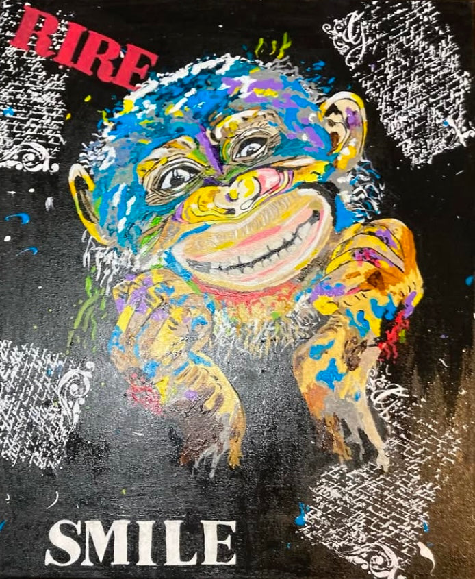 Oeuvre originale SINGE "Smile monkey"